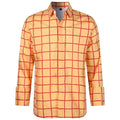 Men's long sleeve plaid shirt with 3D print, casual unisex summer top featuring a lapel collar and vibrant colors.