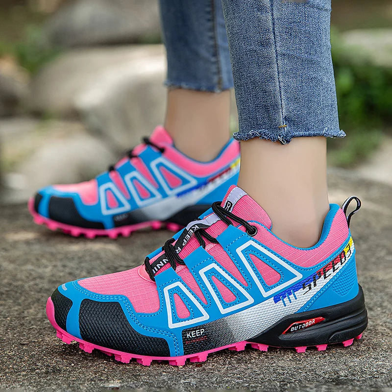 Women's waterproof hiking shoes by Showlu, outdoor sports shoes designed for walking, running, and travel activities.