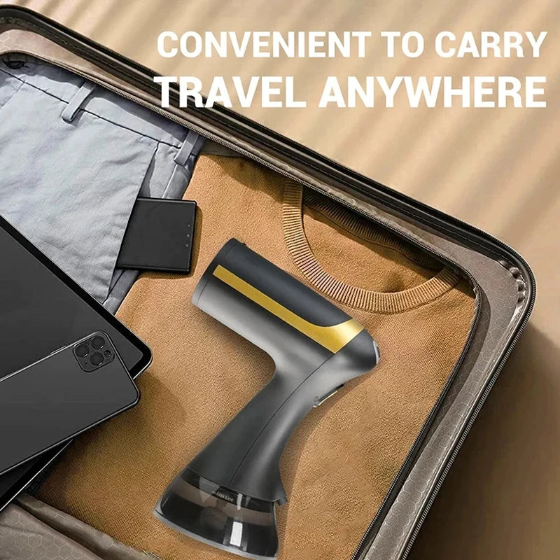 Showlu Smart General 1500W handheld garment steamer with a portable design, featuring a sleek black finish and ergonomic handle.