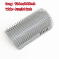 Cat self-groomer with catnip and soft comb, wall-mounted corner massage brush for cats to rub face and groom naturally.