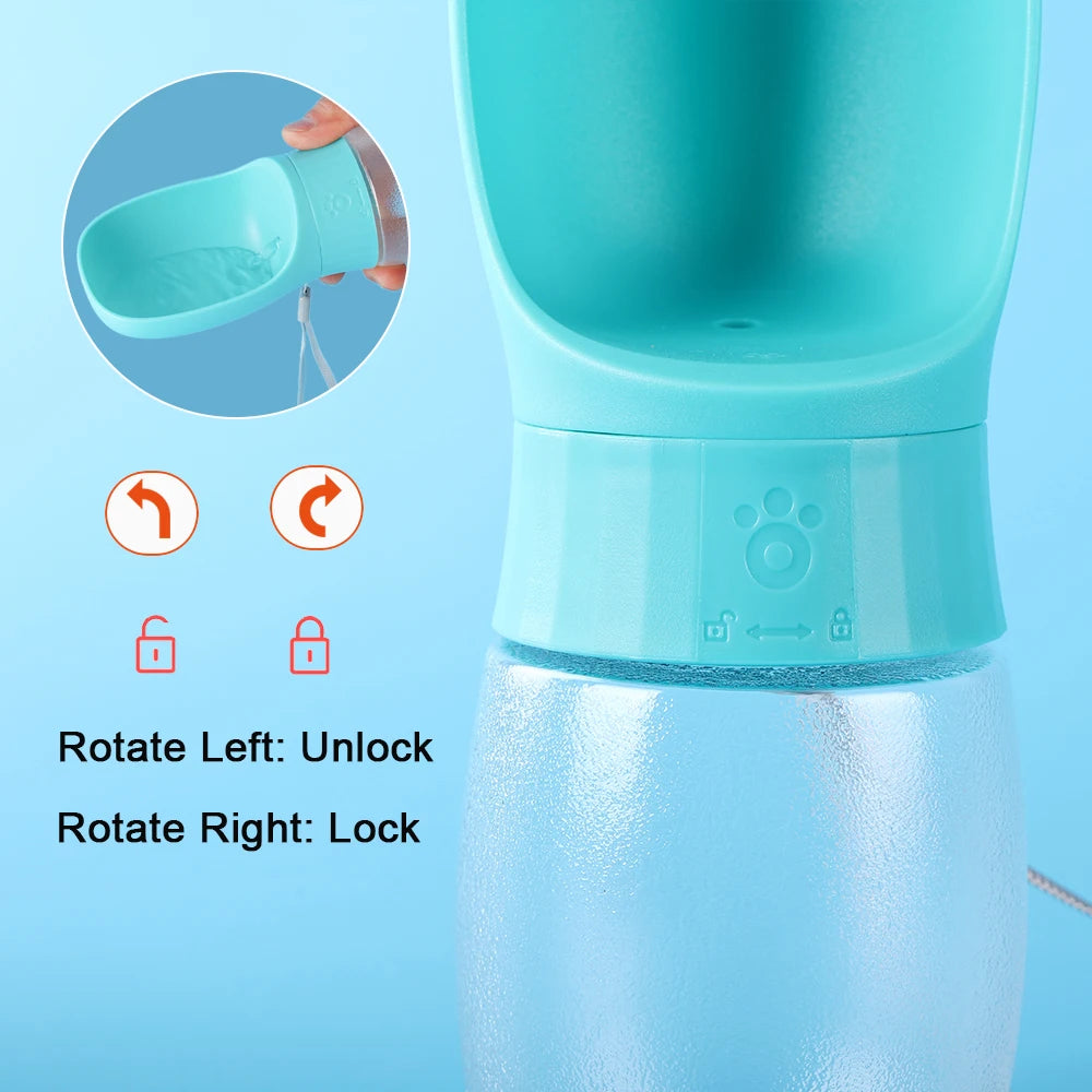Showlu Smart General portable dog water bottle dispenser with leak-proof travel bowl, ideal for pets on the go.
