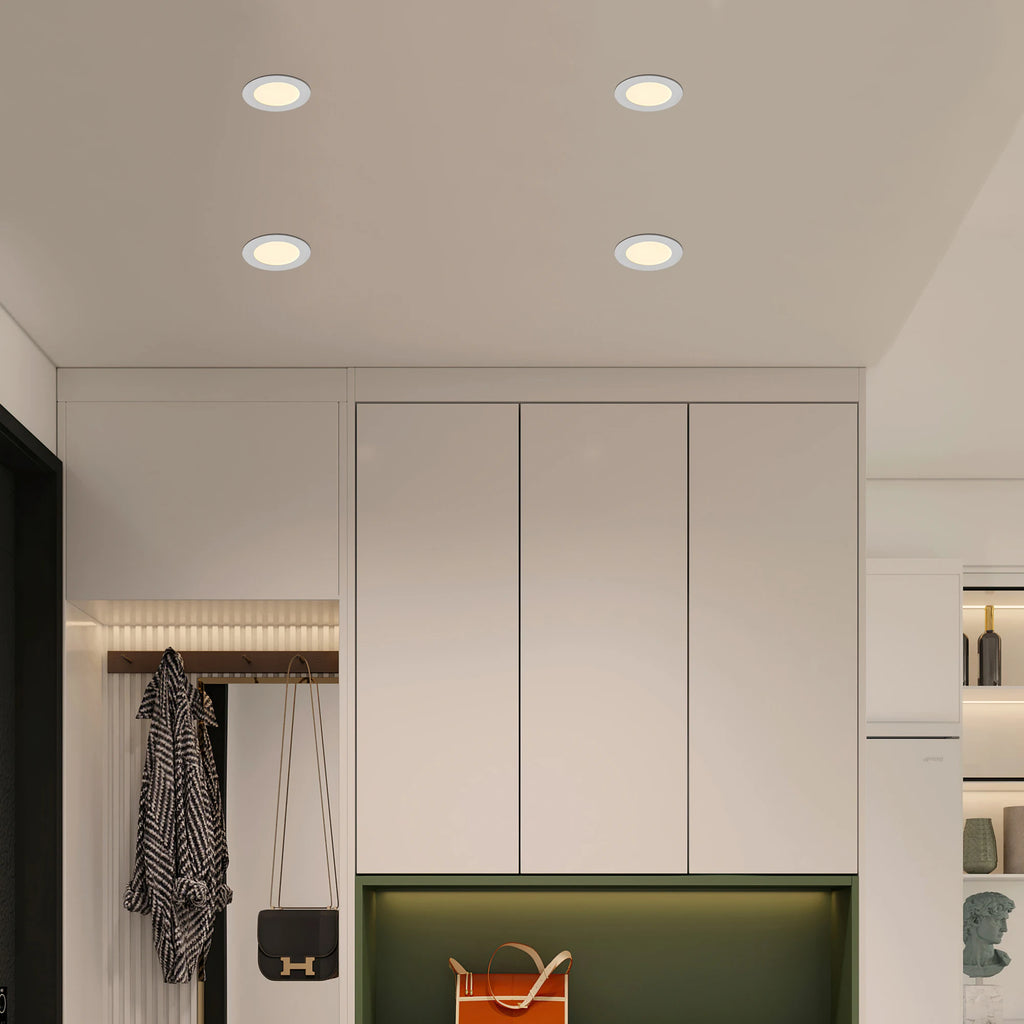 12-pack Showlu Fashion LED recessed lights, dimmable 3000K-5000K white for ceiling lighting, energy-efficient and modern design