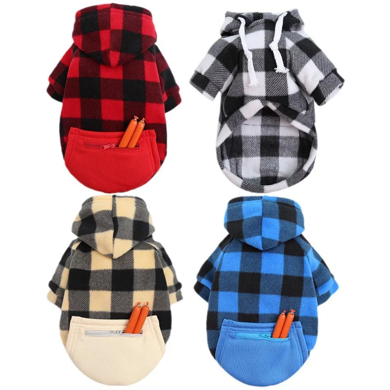 Warm wool dog jacket with zipper for small to large dogs, featuring a cozy design from Showlu Fashion Store.