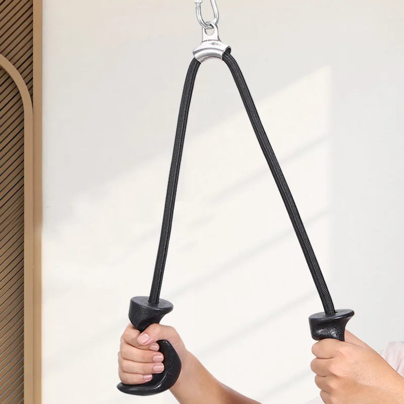 Showlu Fashion Store tricep rope with ergonomic handles for cable machine pulley, designed for effective tricep workouts.