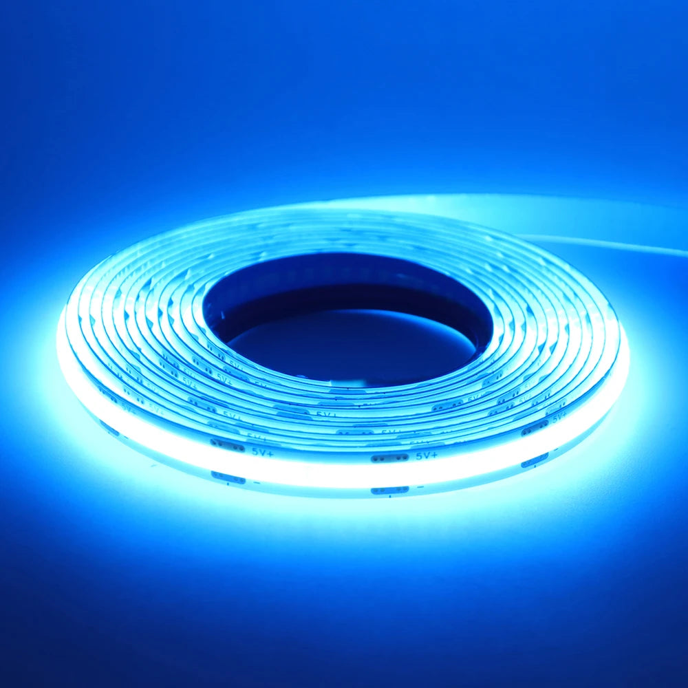 Showlu Smart General motion sensor LED strip light with 5V USB connection, showcasing the sleek, flexible design and sensor features.