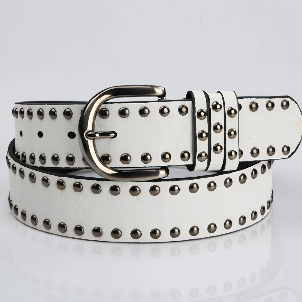 Soft face needle buckle waistband for jeans, fashionable rivet decoration, suitable for Y2K sweet dress styles, by Showlu Fashion Store