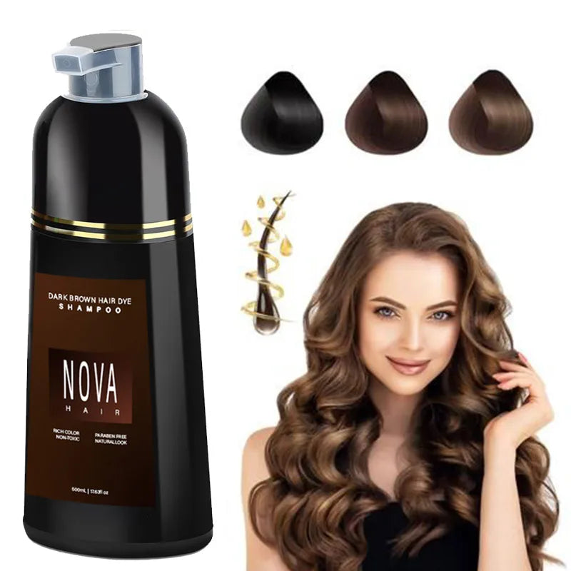 LANBENA Nova Moisturizing Hair Dye Shampoo from SHOWLU FASHION STORE, natural quick dyeing shampoo with moisturizing formula, shown in image.