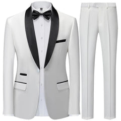 Men's British Style Slim Suit 3 Piece Set Jacket Vest Pants / Male Business Gentleman High End Custom Dress Blazers Coat  S-6XL