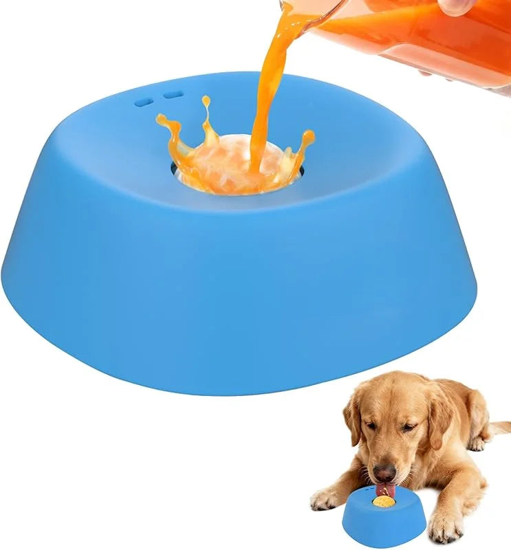 Showlu Fashion Store anti-choking slow feeder dog bowl with non-slip base, designed for liquid treats, bone broth, and yogurt.