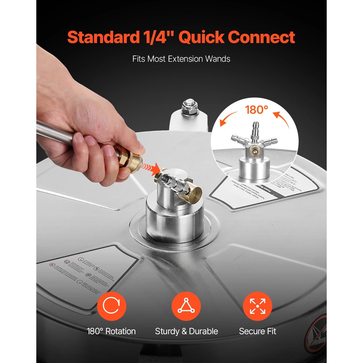 Showlu Smart General rotary surface cleaner attachment for power washers, featuring a wide spinning cleaning head for efficient surface cleaning.