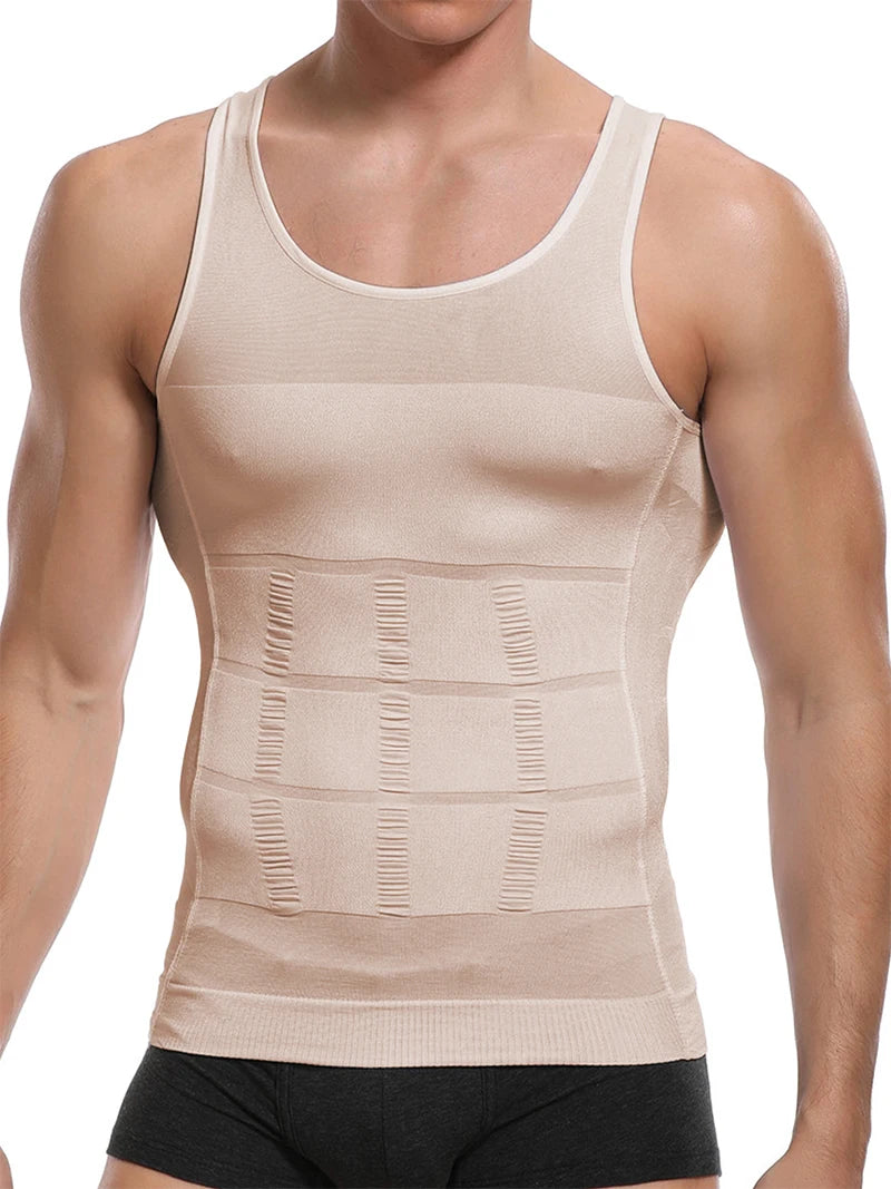 Men Slimming Body Shaper Vest Shirt Abs Abdomen Slim Gym Workout Corset Tummy Control Compression Tank Top Sleeveless Shapewear
