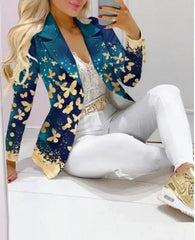 2025 Women's 2pcs Tracksuits Solid Long Sleeve Blazer Pants Suit Sets Office Lady Tracksuit Two Piece Set Fitness Outfits Woman SHOWLU FASHION STORE