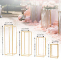 4 Different Height Metal Wedding Flower Stand Floor Geometric Vase Set Wedding Centerpieces For Table Tall Decorations For Party