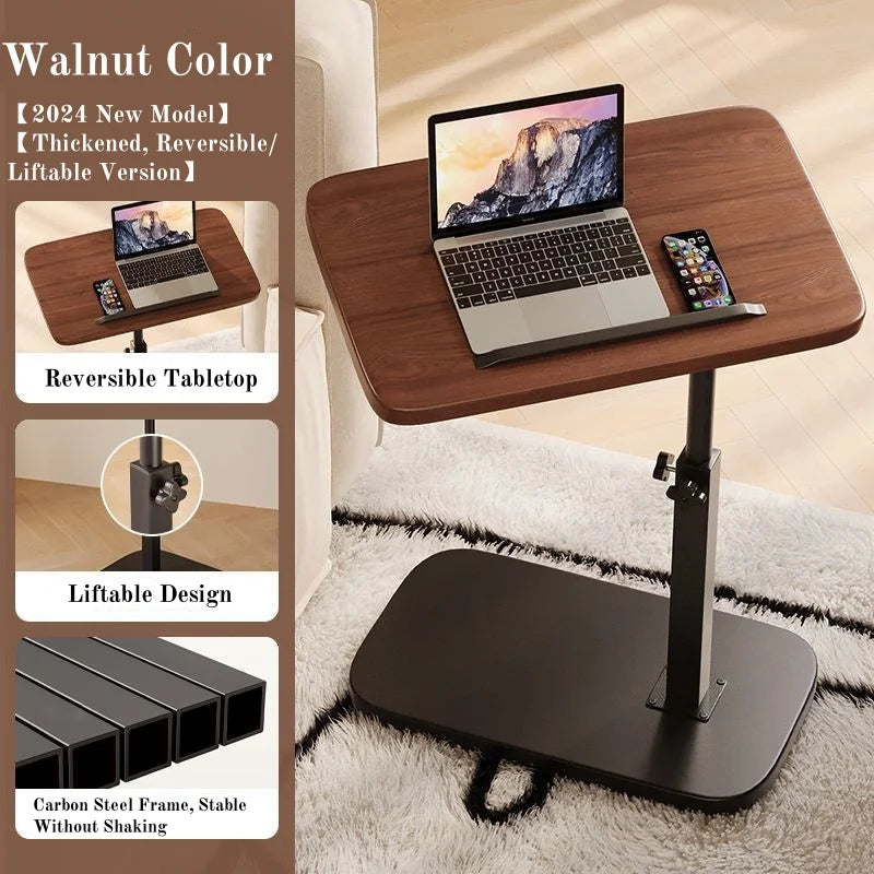 Portable adjustable folding side table for home office or sofa, showing its compact design and lightweight construction.