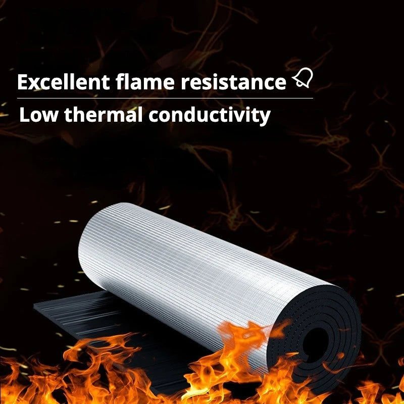 Self-adhesive aluminum foil insulation roll with soundproof and heatproof properties for RV and vehicle noise reduction.