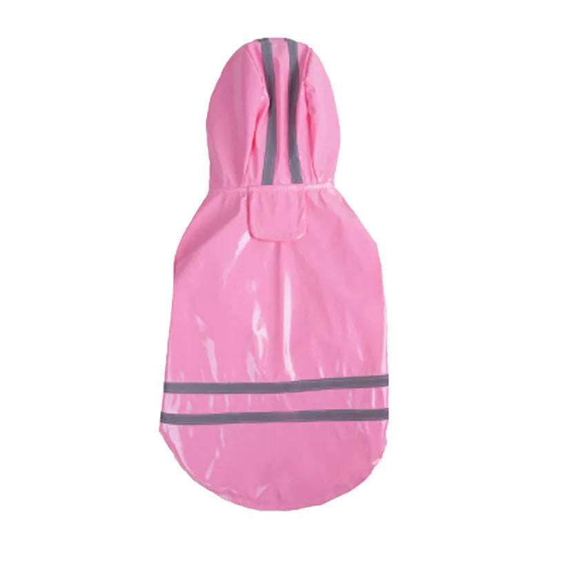 Showlu Fashion waterproof dog raincoat with hood, size S-XL, made of PU material, designed for pet protection in wet weather.