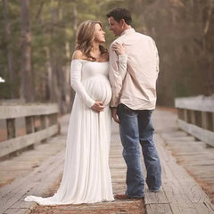 Maternity's Sexy Summer Maternity Photography Props Pregnancy Long Dress for Photo Shoot Strapless Maxi Dresses Vestido