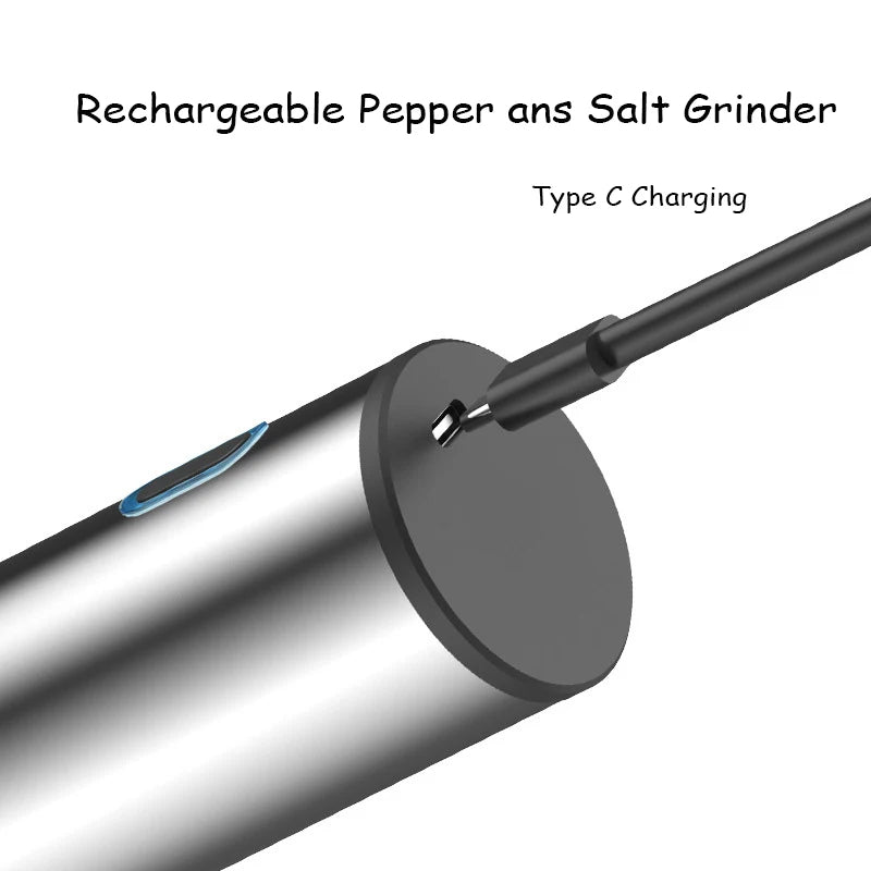 Showlu Smart Electric Salt & Pepper Grinder with sleek design and clear grinding mechanism for fresh spices