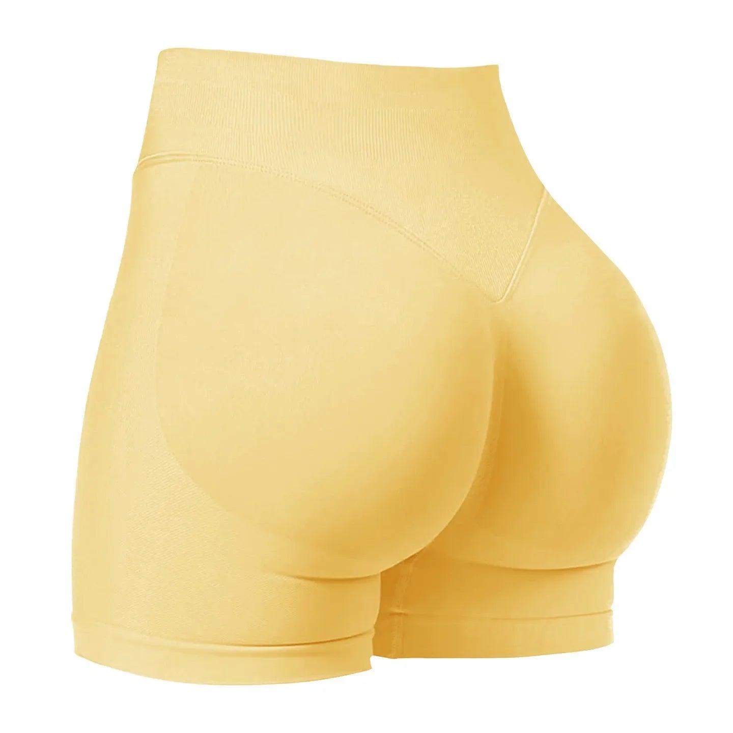 Women's seamless ribbed yoga shorts by SHOWLU FASHION, high stretch gym booty shorts for active wear and comfortable workouts.