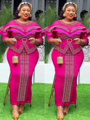2025 Elegant African Dresses for Women New Africa Clothing Plus Size Spring Wedding Party Long Dress Dashiki Ankara Outfits Robe