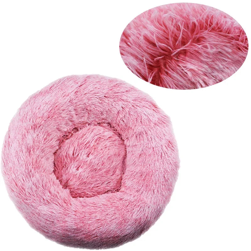 Showlu Round Plush Pet Bed for large dogs, soft and warm dog house with cozy cushioning for comfort and relaxation.