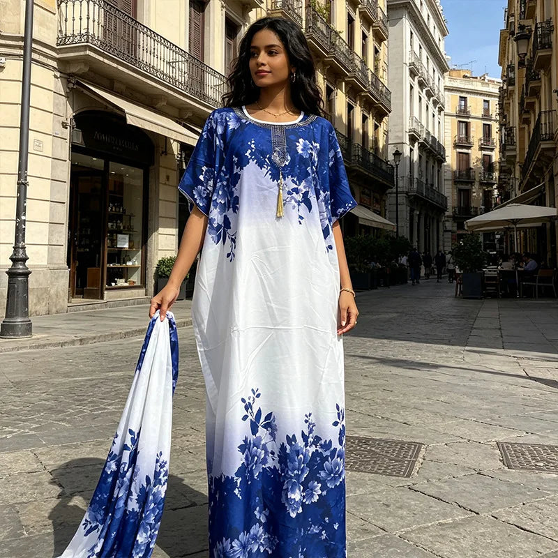 Elegant 2026 African dress for women featuring traditional Dashiki Ankara design, long gown, and Muslim Kaftan style by Showlu Fashion.