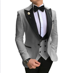 2024 Men 3 Pieces Suits For Men Custom Made Groom Groomsmen Tuxedos Wedding Men Suit Terno Masculino ( Jacket+Pants+Vest ) SHOWLU FASHION STORE