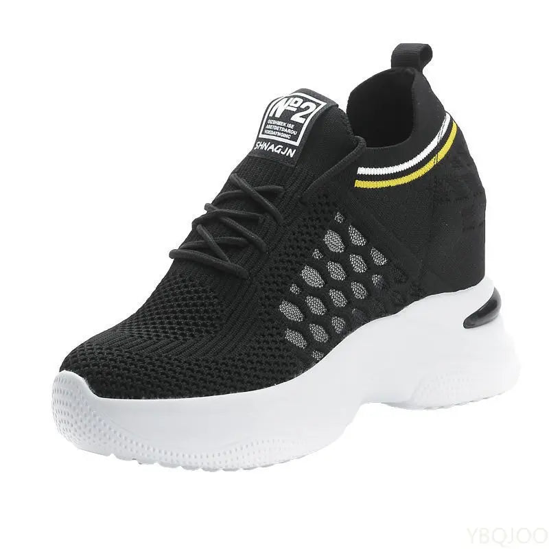Showlu Fashion thick-soled women's shoes with a small size, stylish design, versatile casual look, and comfortable height increase.
