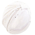 Women's sequin knotted turban hijab chemo cap beanie bonnet by SHOWLU FASHION STORE, featuring shiny sequins and a stylish knot design.