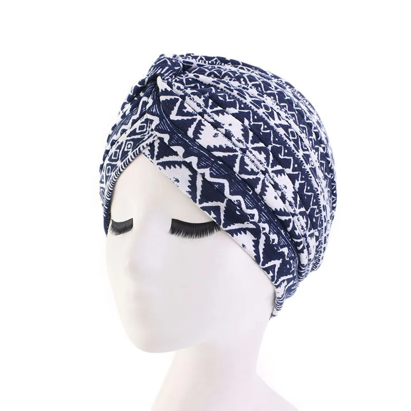 New Women Soft Floral Print Cotton Women Turban hats Fashion Banadans Cancer Headwrap Chemo Cap Head Wrap Hair Accessories SHOWLU FASHION STORE