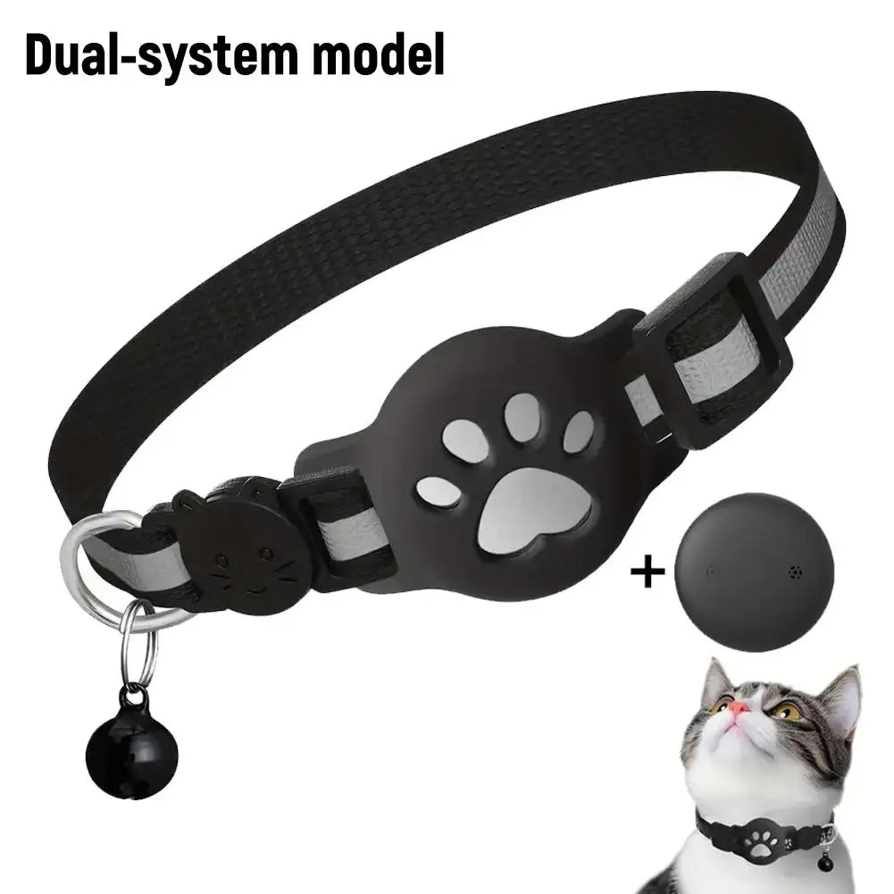 Showlu waterproof smart GPS cat collar with reflective material and anti-lost tracker, designed for safety and visibility.