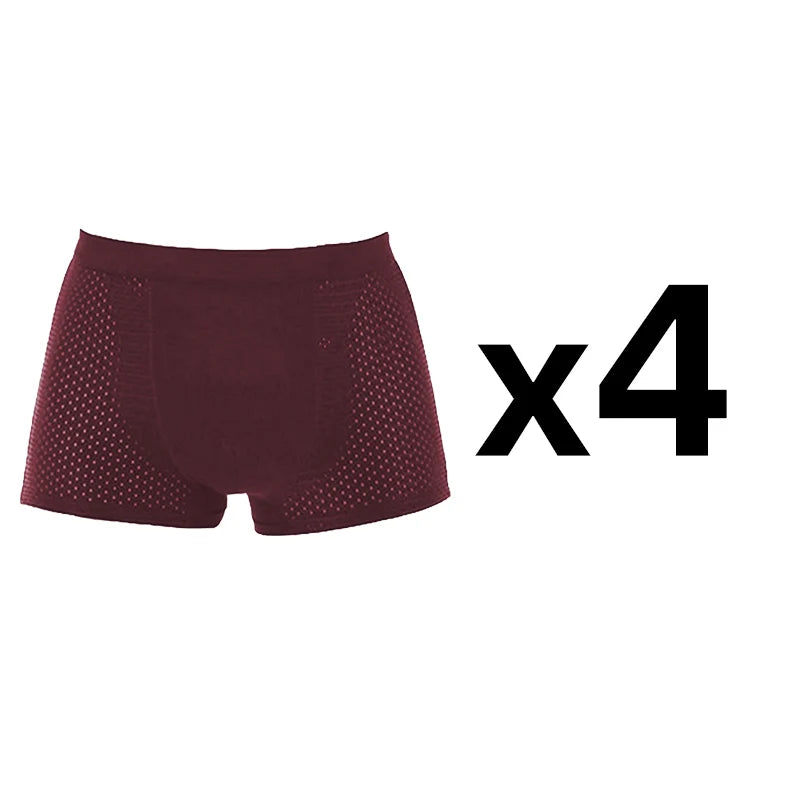Men's bamboo boxer briefs by Goodeal with breathable mesh pouch, featuring a comfortable fit, in a 4-pack.