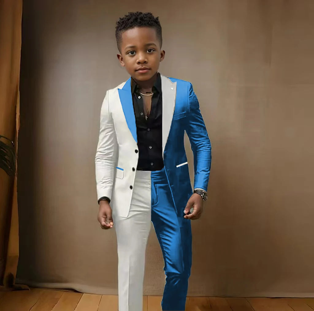 Boy blazer suit and pants set for ages 3-16, slim fit casual and wedding costume, perfect for birthdays and stage performances.