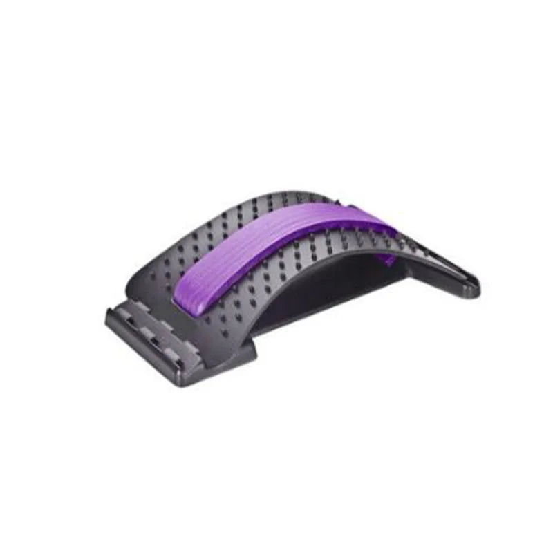 LAAOVEC back stretcher with 3-level lumbar support and spine massage board for back pain relief and posture improvement.