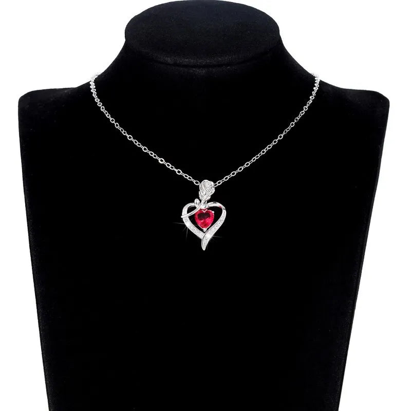 Heart-shaped pendant necklace by ZHIXUN featuring hollow zinc alloy design, perfect for party jewelry styling.