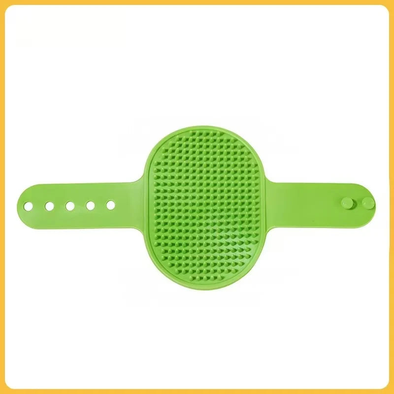 Silicone cat corner brush for kittens and puppies, wall-mounted, adjustable scratching and grooming brush with self-cleaning design.