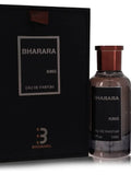 Woody Amber men's cologne bottle by Bharara King EDP 3.4oz with musk and citrus notes, featuring a sleek glass design.