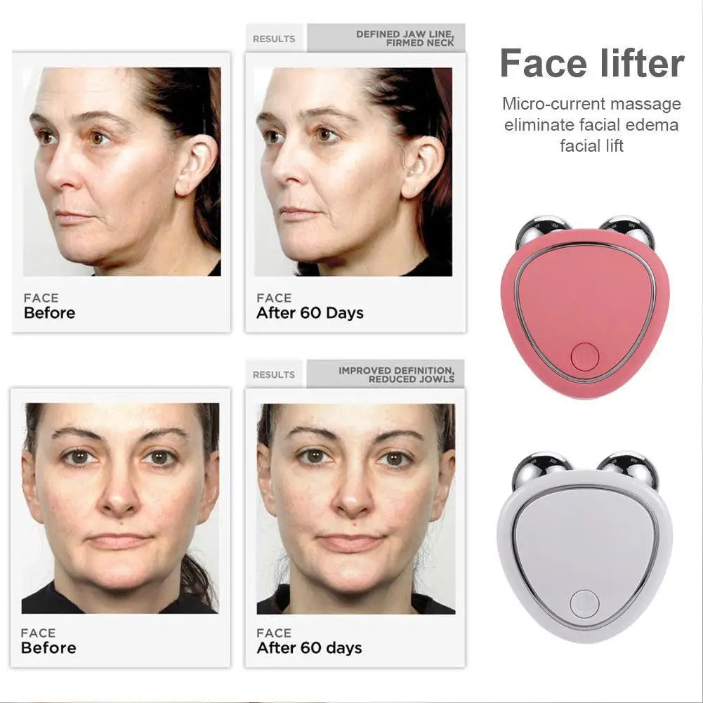 Eelhoe portable EMS micro-current facial roller massager for skin lifting, shown in a close-up image.