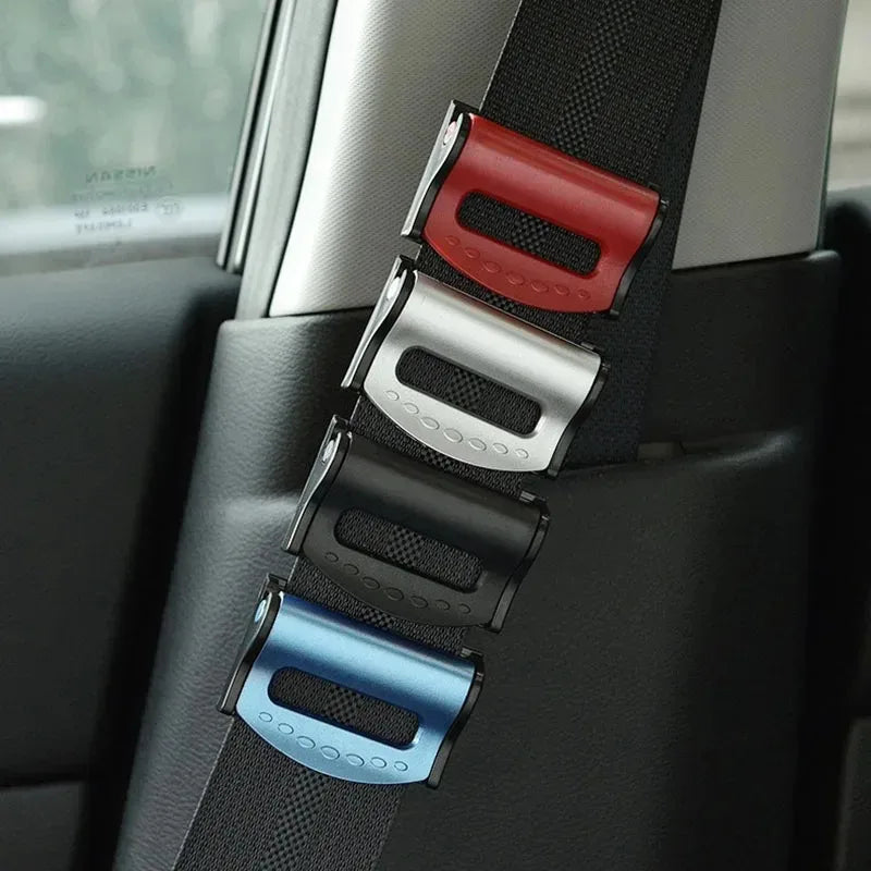 Showlu Smart General car seatbelt adjuster attached to a vehicle seatbelt for a secure and comfortable fit.