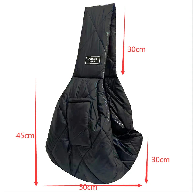 Showlu Fashion ZHUOJI leather pet sling carrier with adjustable strap for hands-free dog and cat travel comfort.