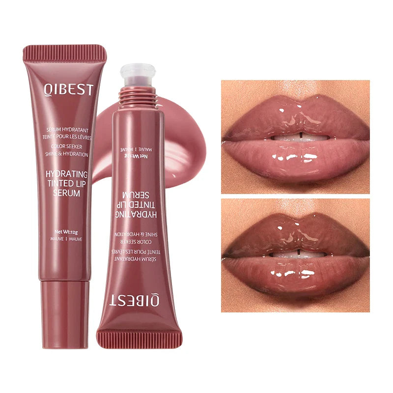 SHOWLU FASHION moisturizing lip gloss in clear, glossy finish showcasing its waterproof and hydrating formula for smooth lips