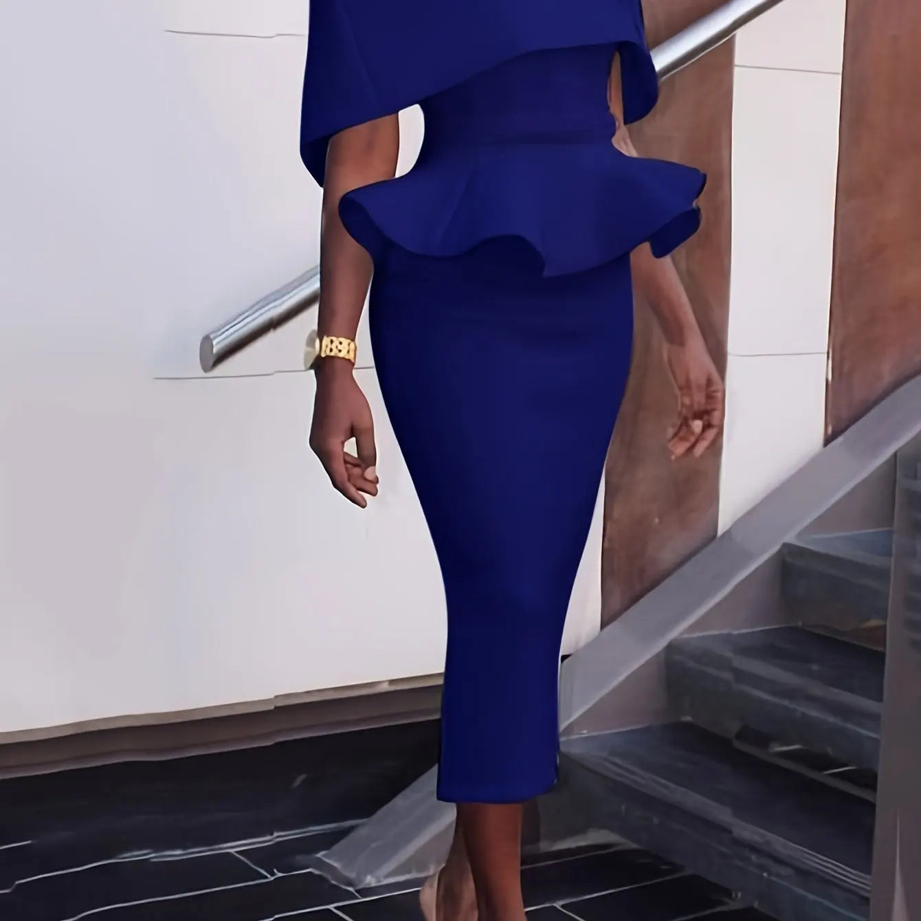 Ladies Club Party Sexy Off Shoulder Slim Bodycon Pencil Dress Elegant Ruffles White white Christmas Dress