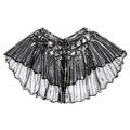 1920s retro beaded sequin flapper shawl, short cape with decorative beads, elegant evening outerwear for ladies.
