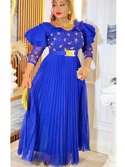 2025 Plus Size African Party Dresses for Women New Fashion Dashiki Ankara Wedding Evening Gown Elegant Muslim Maxi Dress