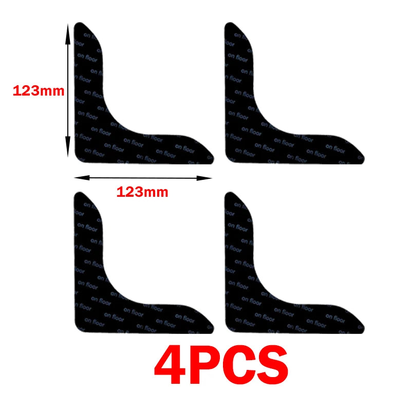 Showlu Smart General anti-slip rug grippers holding a rug securely on the floor, preventing slipping and bunching.
