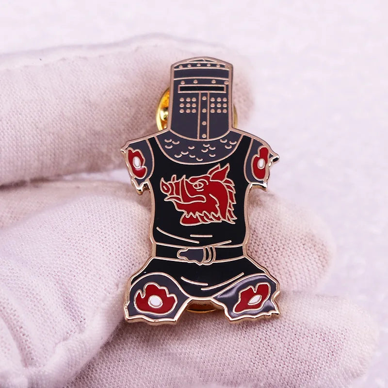 Enamel pin featuring the PINSALOT Knight Bus from Harry Potter, a triple-decker bus with bright colors and detailed design.