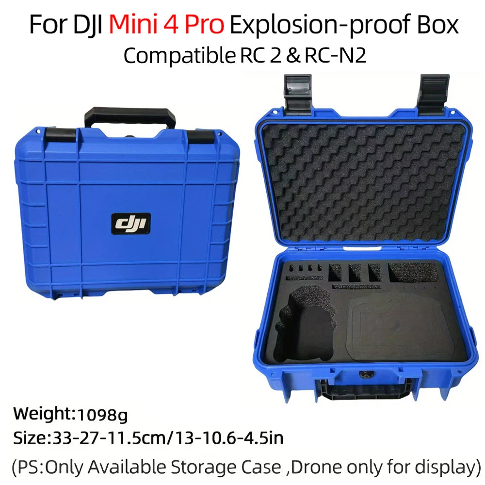 Showlu Fashion Store waterproof hard shell case for DJI Mini 3/4Pro and Mini 4Pro, large capacity, explosion-proof, portable drone storage box