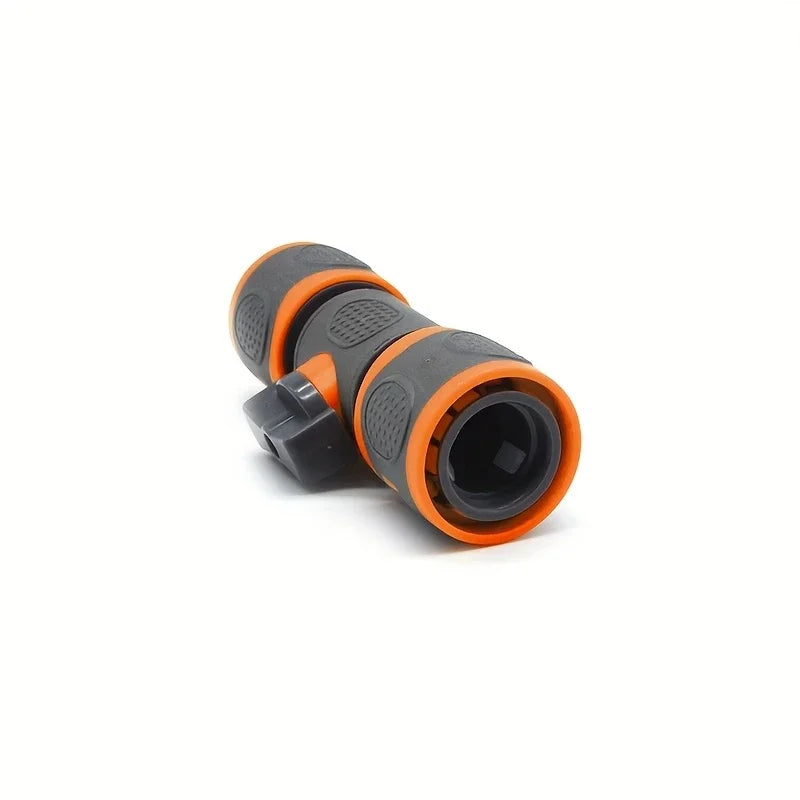 Showlu Smart General Quick Connect Shutoff Valve Hose Adapter connected to garden hose for easy water control.