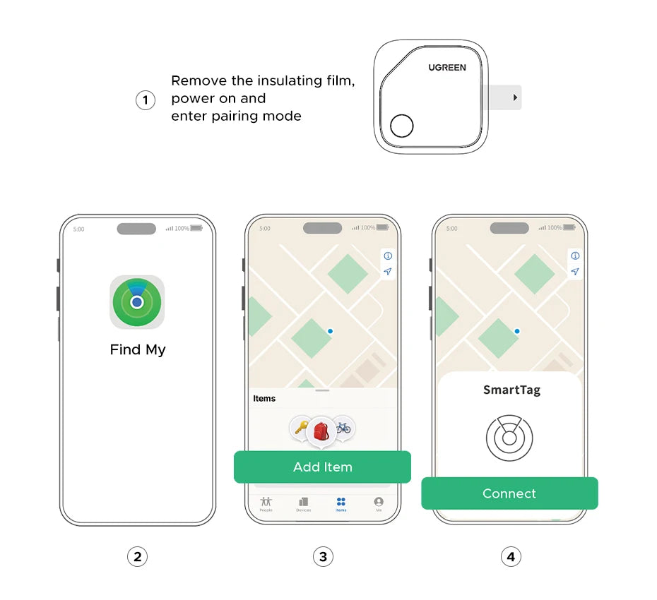 Showlu Smart General Bluetooth Key Finder showing a compact device with keyring attachment and LED indicator.