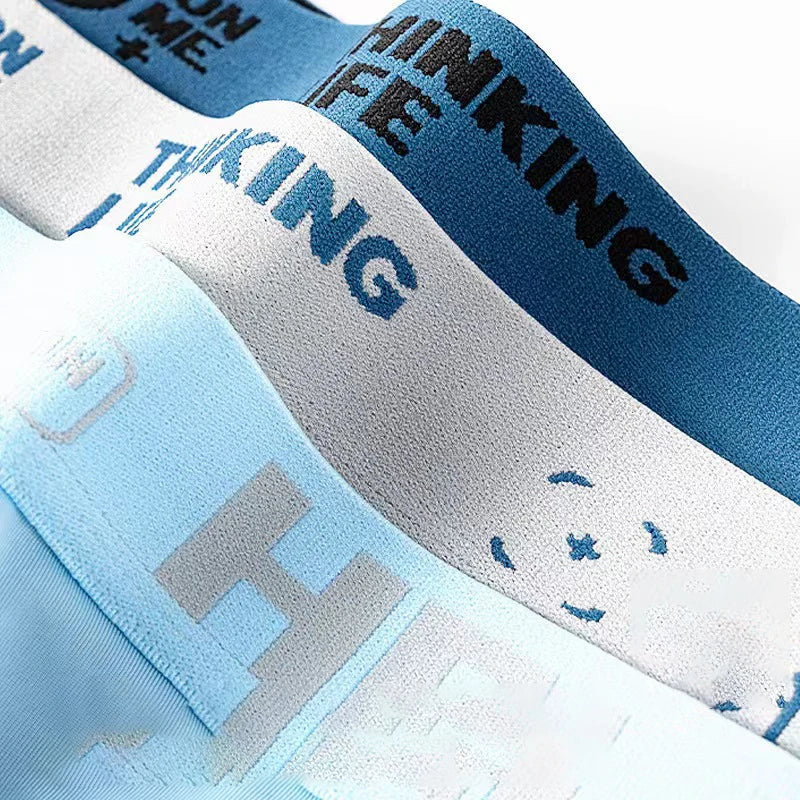 Showlu Men's Ice Silk Boxer Shorts with breathable graphene fabric, soft and comfortable underwear for everyday wear.